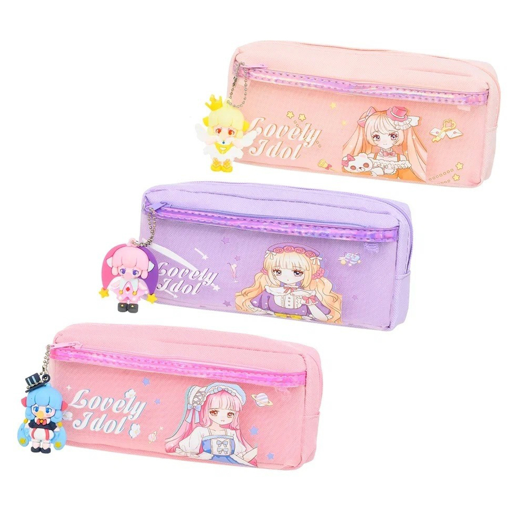 Пенал-косметичка Basir без наполнения, 21*9*6 см, серия "Аниме", ассорти