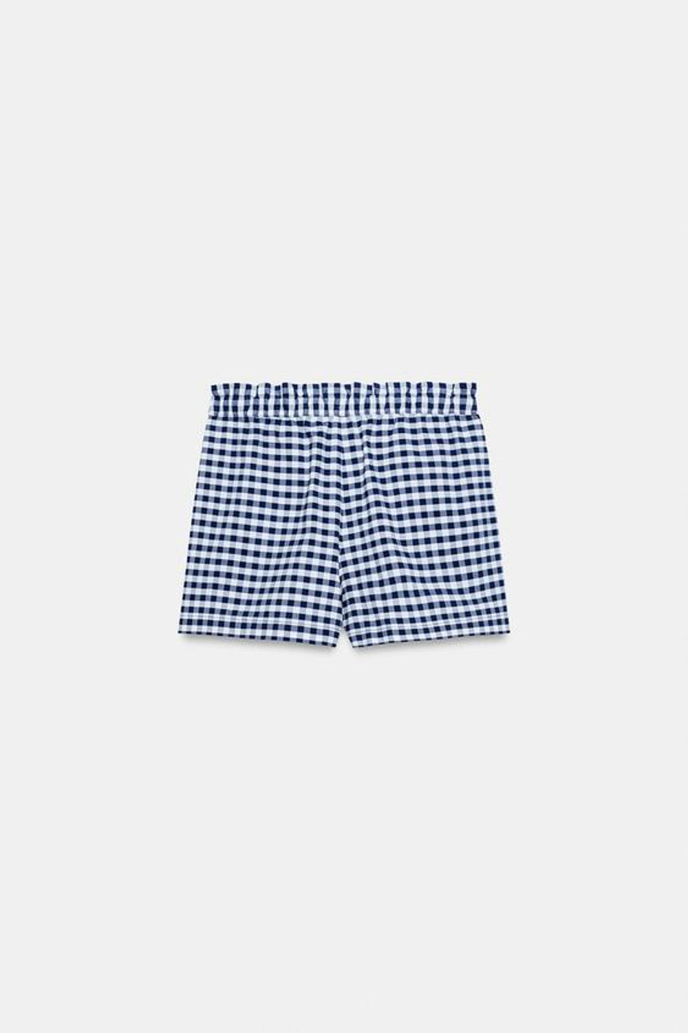 ZARA ШОРТЫ В КЛЕТКУ ВИШИ — ZW COLLECTION, БЕЛЫЙ/МОРСКОЙ СИНИЙ