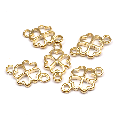 Коннектор "Маленький клевер" 12х7 мм, позолота
