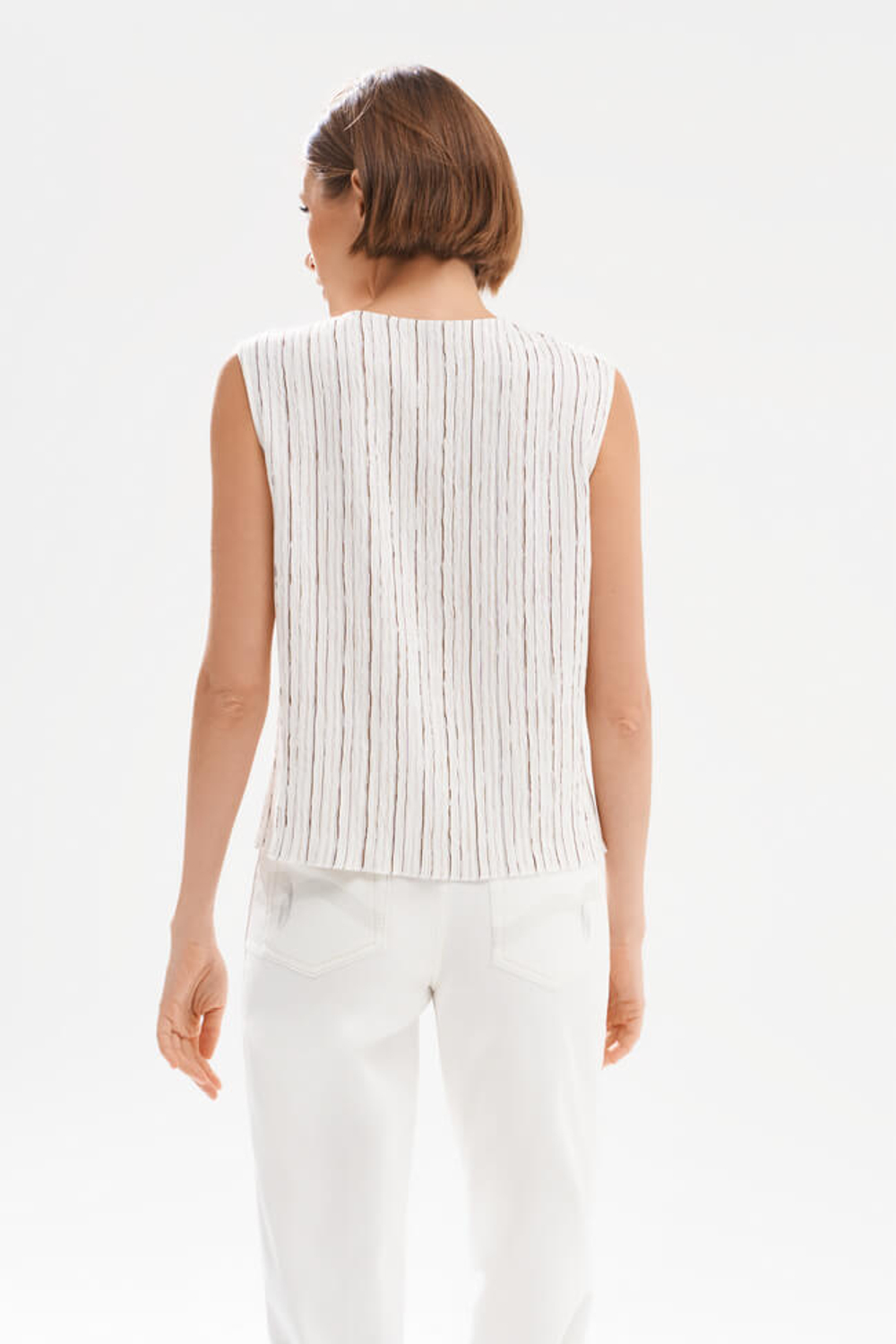 23595 Блузка женская (жемчужный полоска)