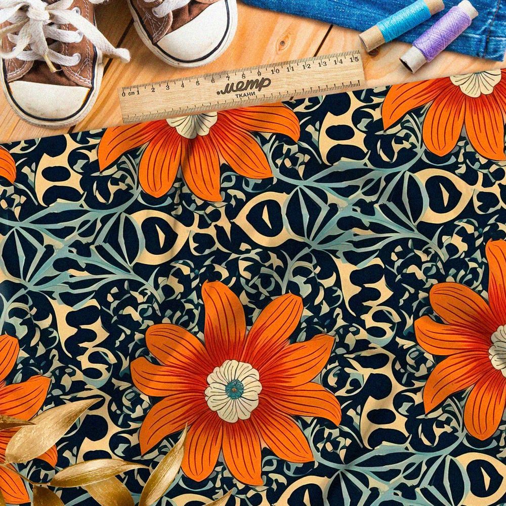 Ткань премиум дюспо флоральное расцветание