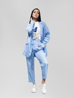 Костюм Lefon 130432 однотонный из пиджака на одну пуговицу и укороченных штанов на резинке