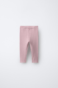 ZARA ЛЕГИНСЫ С АЖУРНЫМ УЗОРОМ, РОЗОВЫЙ