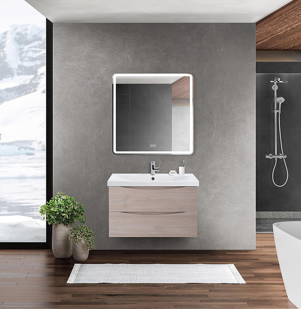 Тумба под раковину BelBagno Marino-Cer 70 MARINO-CER-700-2C-SO-RG-P подвесная Rovere Grigio