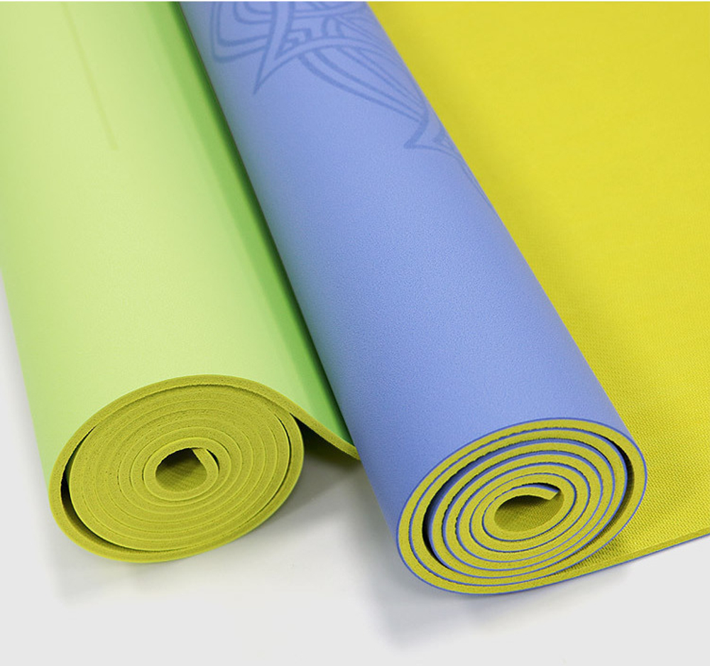Каучуковый коврик для йоги Flower Green 185*68*0,5 см нескользящий