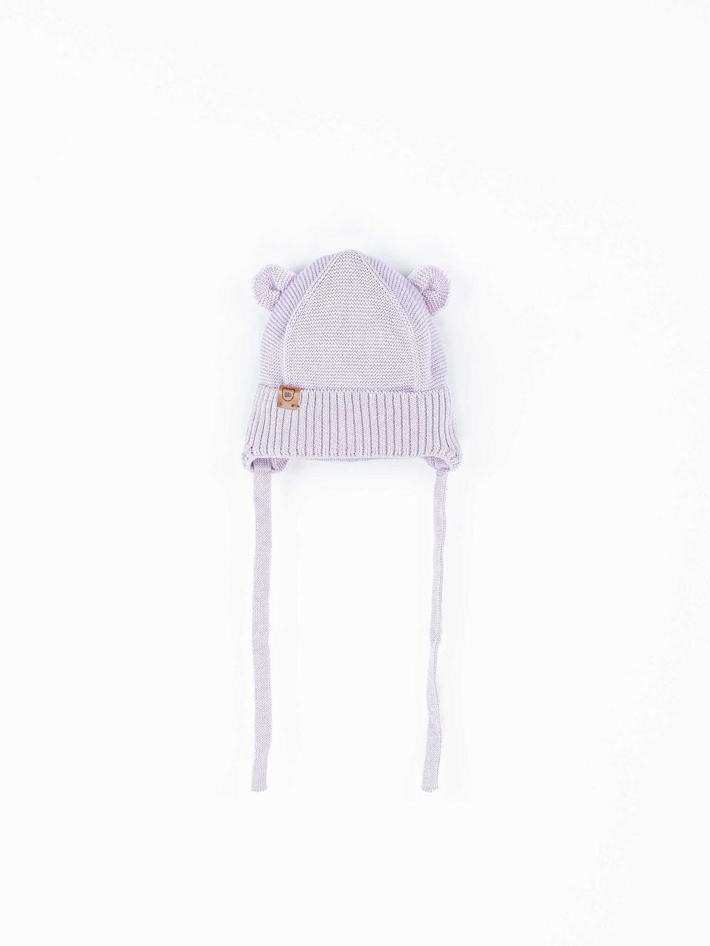 Шапка хлопковая на подкладе "Лаванда" на завязках 0+
