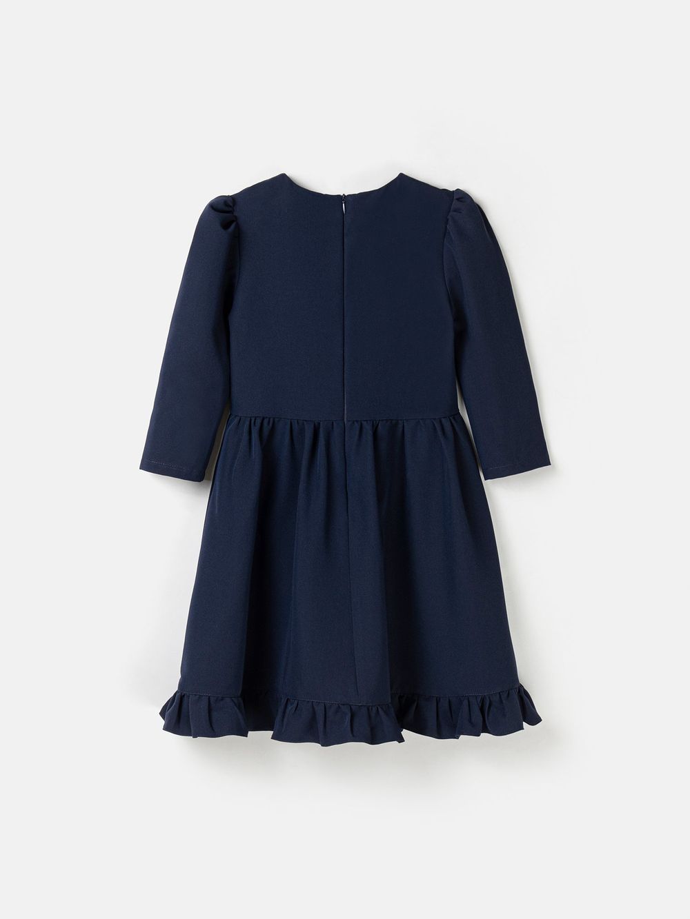 Платье с рюшей "Темно-синее" 7+