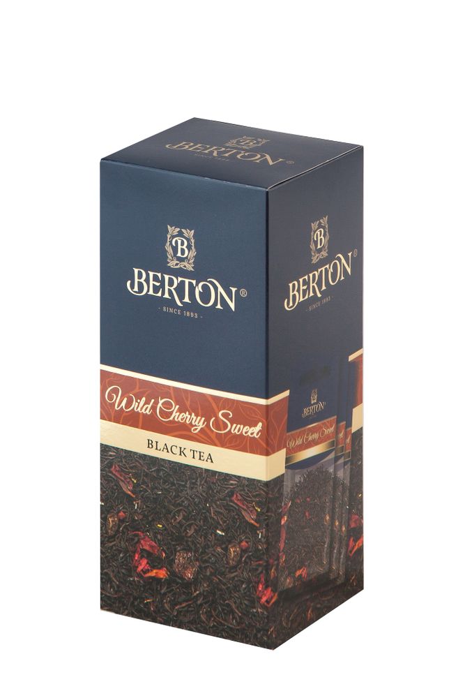 Чай черный Berton Сладкая дикая вишня в пакетиках на чайник, 10 шт.