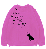 Свитшот "Французский бульдог и бабочки"