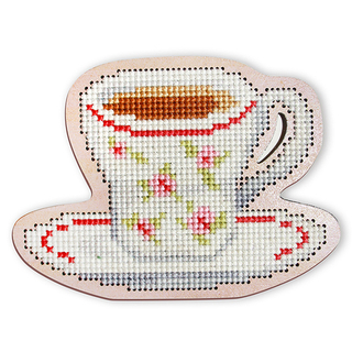 "Магнит.Чашка чая"-EHW028 вышивка