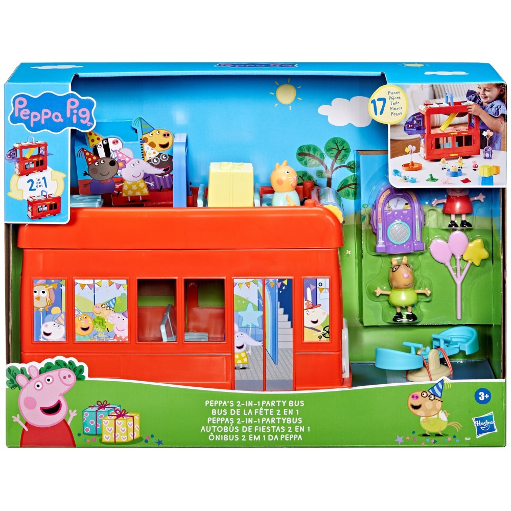 Hasbro Świnka Peppa - Большой красный вечеринка автобус 2в1 + 3 фигурки F8881