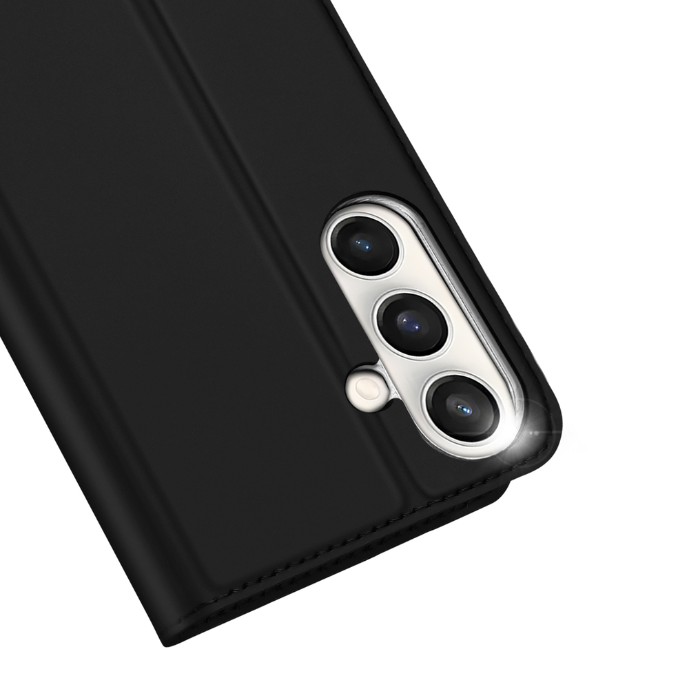 Чехол книжка из PU кожи черного цвета от Dux Ducis для Samsung Galaxy S25 FE, серия Skin Pro Series Case