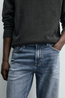ZARA БАЗОВЫЕ ДЖИНСЫ SLIM FIT, СИНИЙ