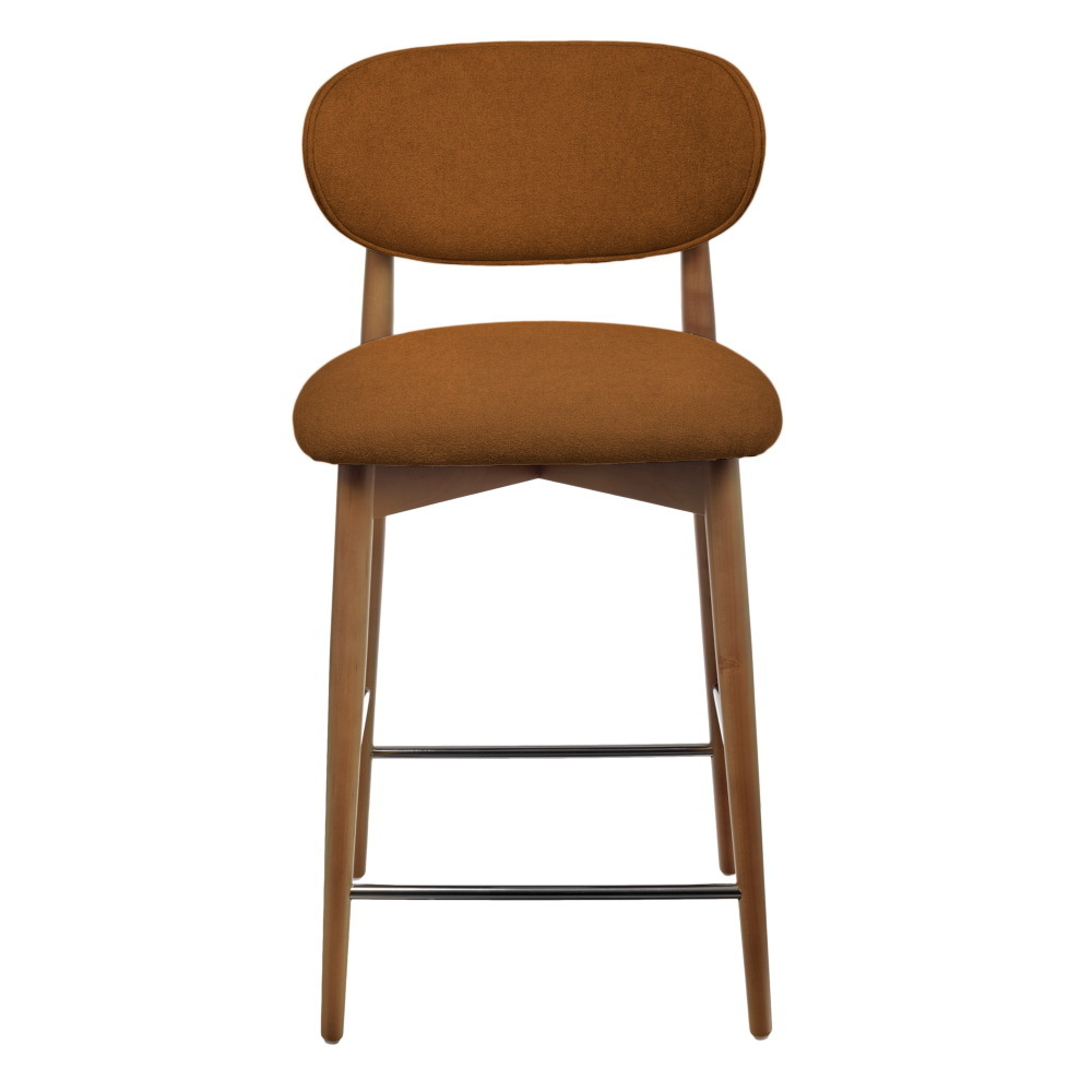 Стул полубарный Lucas 3 терракотовый букле, ножки цвета орех