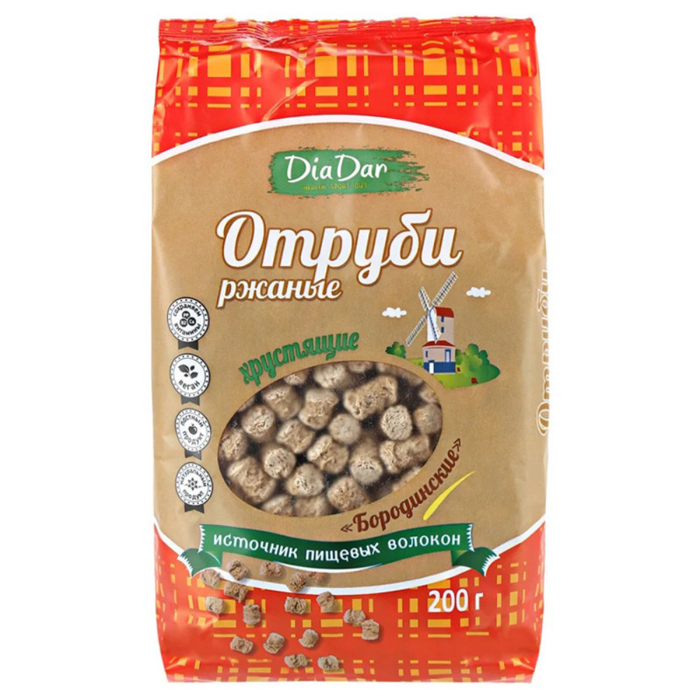 Отруби Диадар Ржаные Бородинские 200 гр