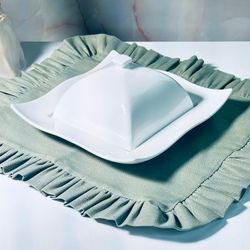 Lenardi 118-124 Квадратное блюдо 28см с крышкой BIANCO в под.уп.(х4)Фарфор