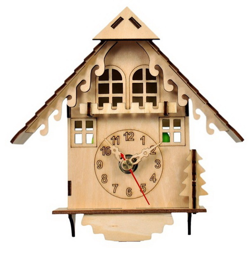 Часы конструктор из дерева "Дом кукушки" Декор для дома, подарок