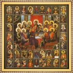 Икона "Тайная Вечеря (Ушаков)", рама 28х28, в коробке