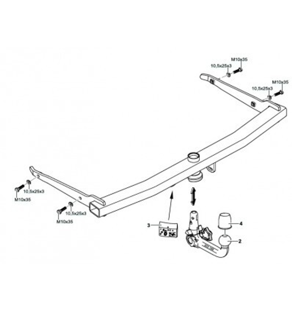 Фаркоп Westfalia 305423600001 Volkswagen Tiguan 2007-2015, Audi Q3 2011-(паспорт и сертификат в комплекте)(без электрики)
