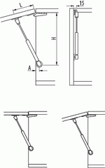 Подъёмник газовый с амортизатором 80N GTV, белый (газлифт)