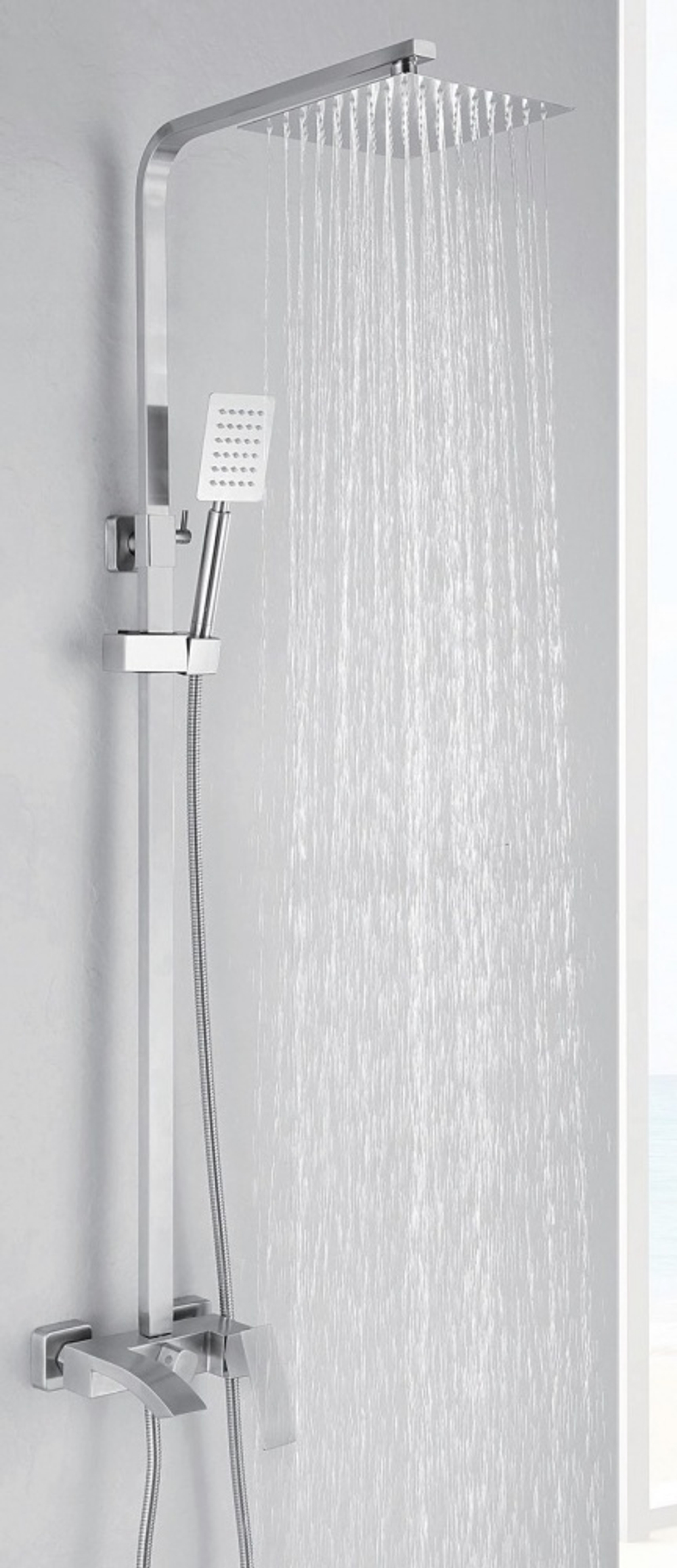 303562 Душевая система квадрат (НЕРЖ,САТИН) ViEiR (5/1шт)