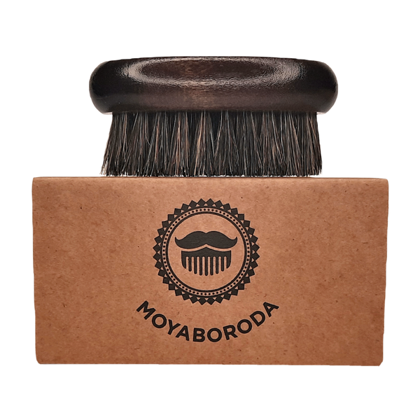 Щетка для бороды и усов MOYABORODA "DARK WOOD MEDIUM" (Средняя жесткость, щетина кабана)