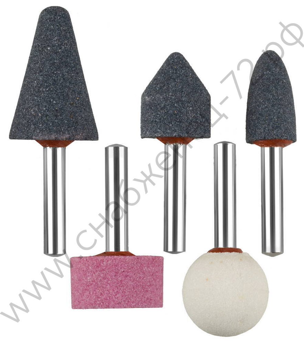 ЗУБР 5 предметов, хвостовик d 6 мм, Набор абразивных минишарошек-насадок (35994-H5)