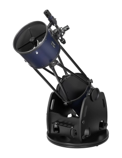 Телескоп Добсона Levenhuk New Skyline PRO 10" (250/1270) Retractable - вид спереди, черный и синий, окуляр и труба