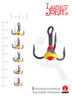 Набор крючков-тройников для приманок Lucky John 05SET, 5шт