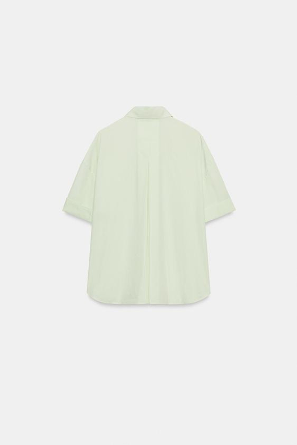 ZARA РУБАШКА ОВЕРСАЙЗ ИЗ ПОПЛИНА В ПОЛОСКУ, ЗЕЛЕНЫЙ/БЕЛЫЙ
