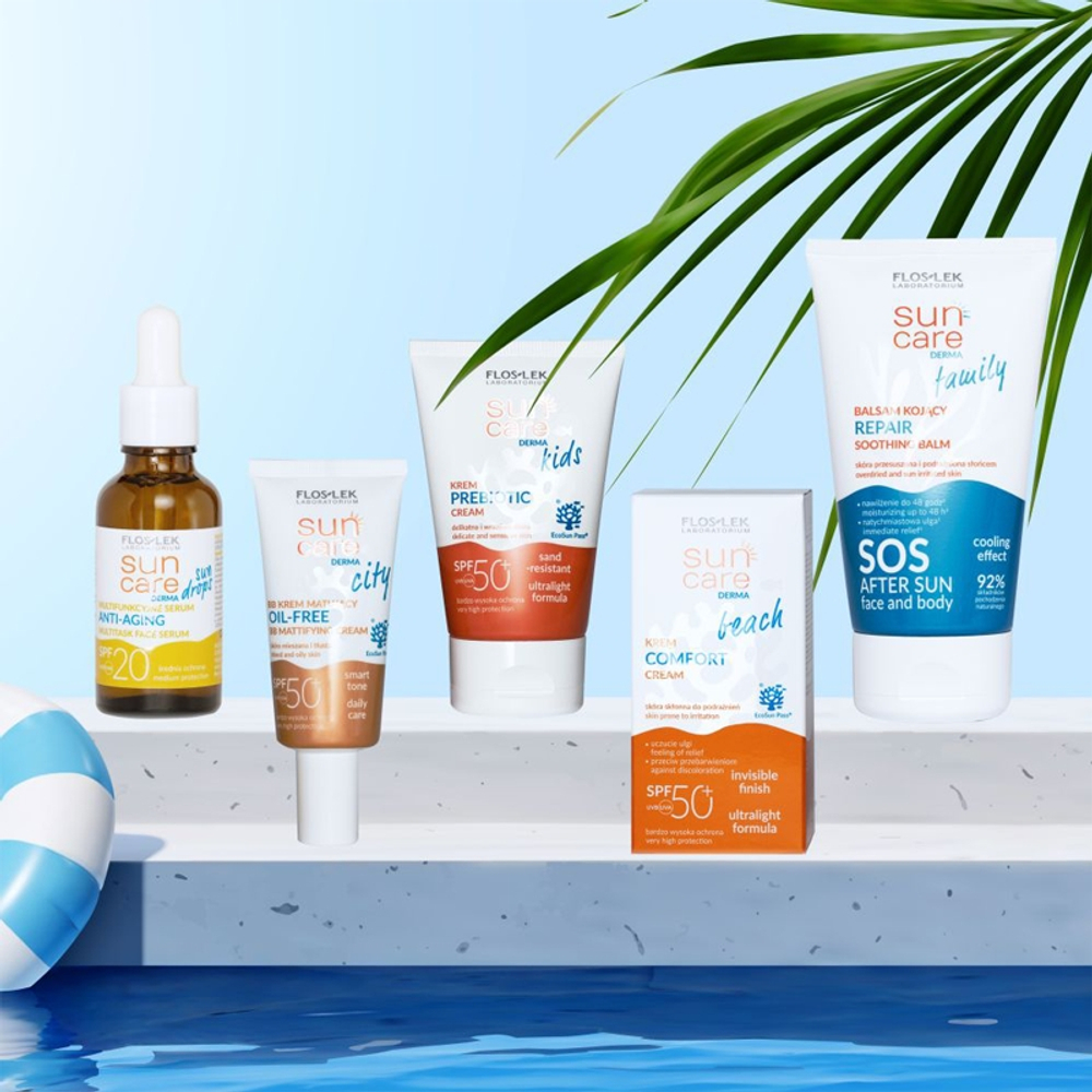 FlosLek Laboratorium Sun Care Derma City BB - Матирующий крем ВВ без масла SPF 50+, 30 ml