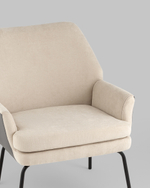 Кресло Харви бежевый с серой экокожей