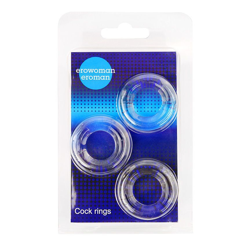 Набор из 3 гладких прозрачных эрекционных колец (Цвет: прозрачный)