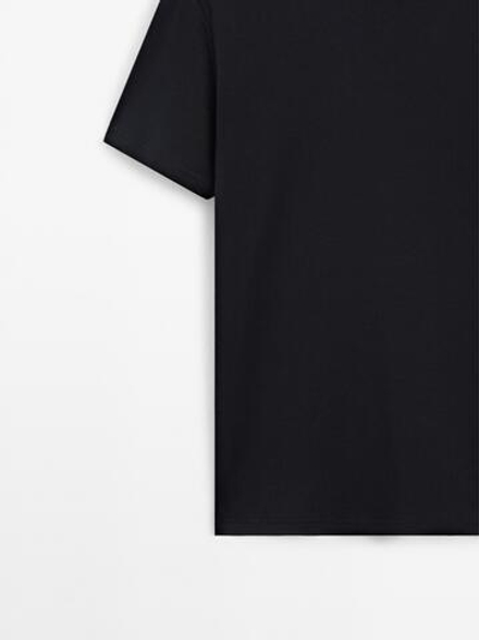 Massimo Dutti Футболка из 100% хлопка, темно-синий