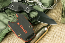 Шейный нож Amigo X D2 Black Titanium