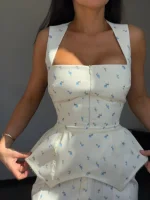 Платье мини Синди Василек, Молочный