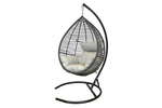 Кресло подвесное Элис арт.CN14625 (стойка+осн.черн.,корзн.серая.,подуш.сер. 3уп.(М))