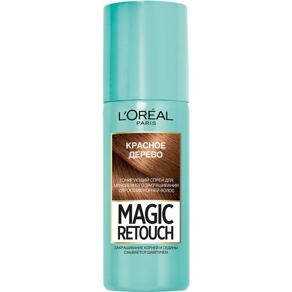 L'Oreal Paris Спрей для волос Magic Retouch, тонирующий, для закрашивания отросших корней и седины, тон №6, Красное дерево, 75 мл