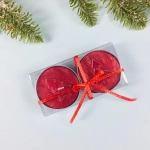 Свечи новогодние «Ёлочка объемная» 5,5 см (набор 2 шт), красный