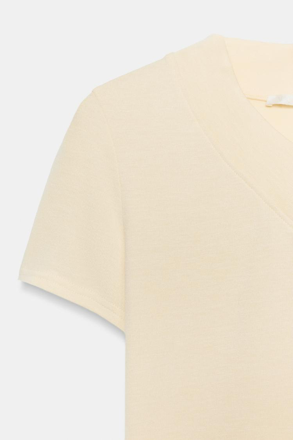 ZARA ФУТБОЛКА С V-ОБРАЗНЫМ ВЫРЕЗОМ И АСИММЕТРИЧНЫМ НИЗОМ, ЖЕЛТЫЙ