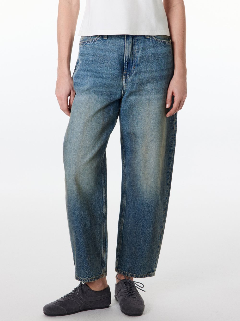 Джинсы баррел "Голубые" женские