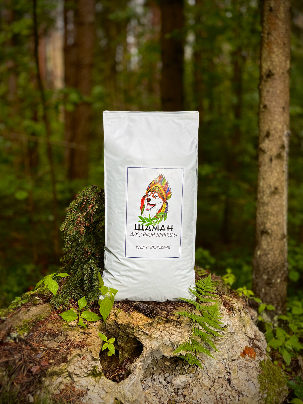 Сухой корм SHAMAN "Дух дикой природы" Утка с яблоками 15 кг; мелкая гранула; для взрослых собак; Класс Холистик