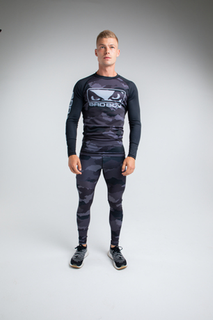 Рашгард Bad Boy Fighter черный/серый камуфляж