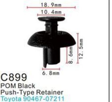 Клипса для крепления внутренней обшивки а/м Тойота пластиковая (100шт/уп.) Forsage клипса C0899(Toyota)