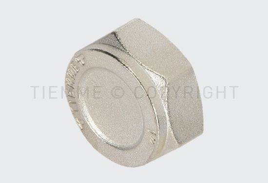 Заглушка латунная Tiemme 3/4" ВР с внутренней резьбой никелированная фитинг 1500197