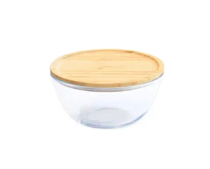 Пищевой контейнер Pebbly круглый с бамбуковой крышкой, 2600 мл