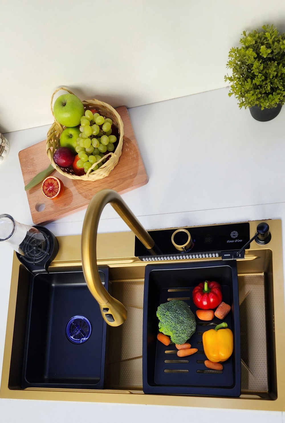 Многофункциональная кухонная мойка из нержавеющей стали BZ9953QH цвета Графит