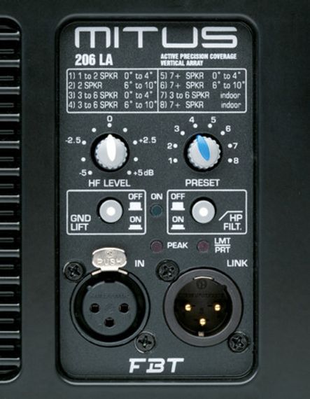 FBT MITUS 206LA - активный элемент линейного массива , 600Вт, динамик 2 по 6,5 дюймов