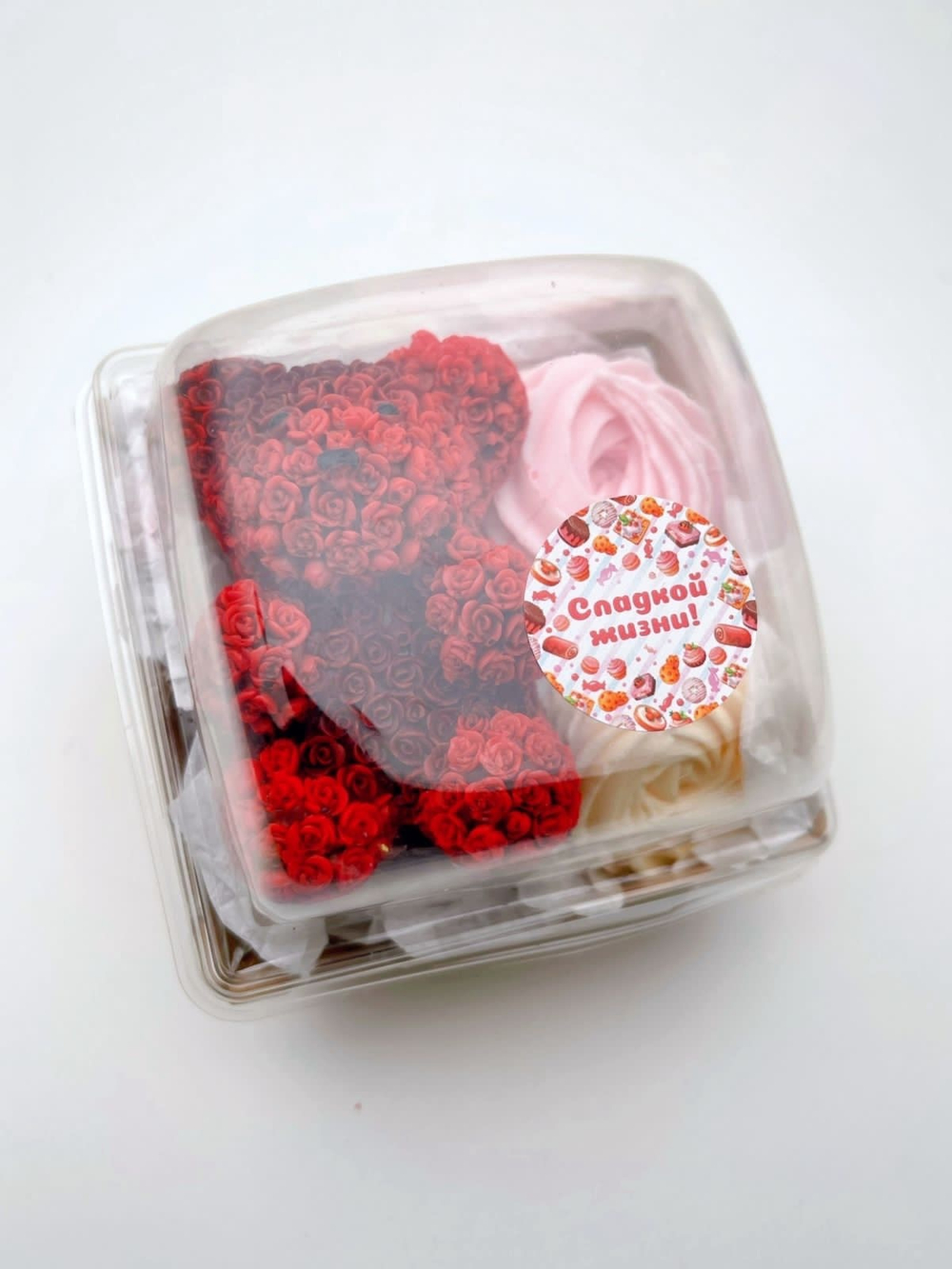Набор из мыла «Мишка из роз, рэд»