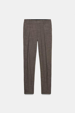 ZARA БРЮКИ С ПУГОВИЦАМИ НА МАНЖЕТАХ — ZW COLLECTION, РЫЖЕВАТО-КОРИЧНЕВЫЙ